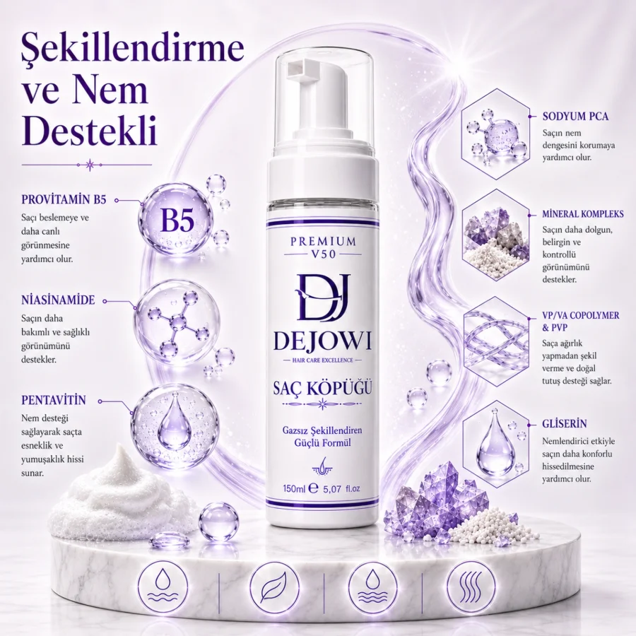 Dejowi V50 Premium Bakım Destekli Şekillendirici Saç Köpüğü 150ml resmi