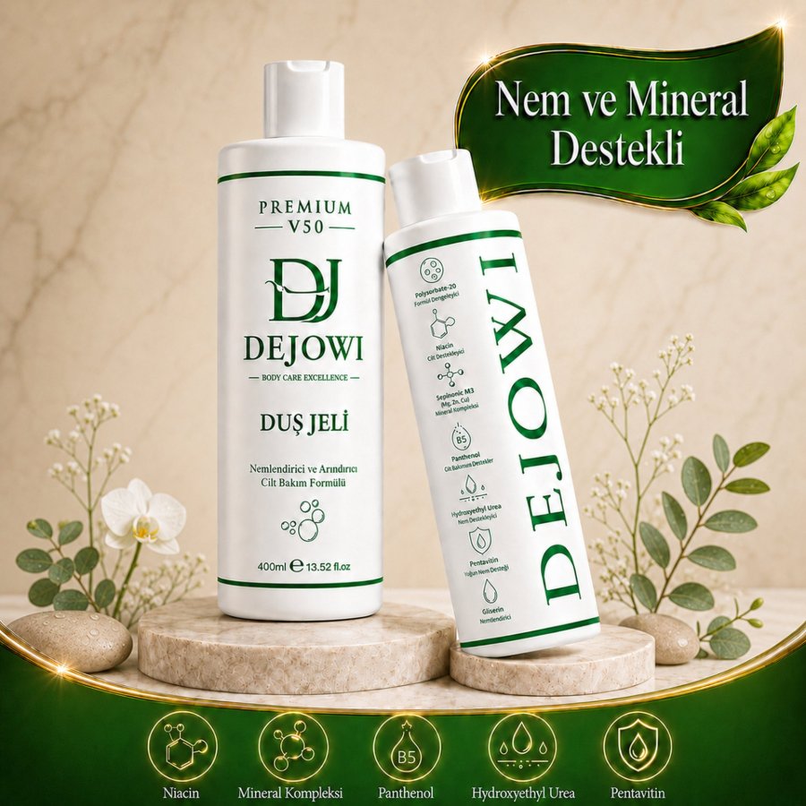 Dejowi V50 Premium Panthenol B5 ve Gliserin Destekli Nemlendirici Duş Jeli 400 ml resmi