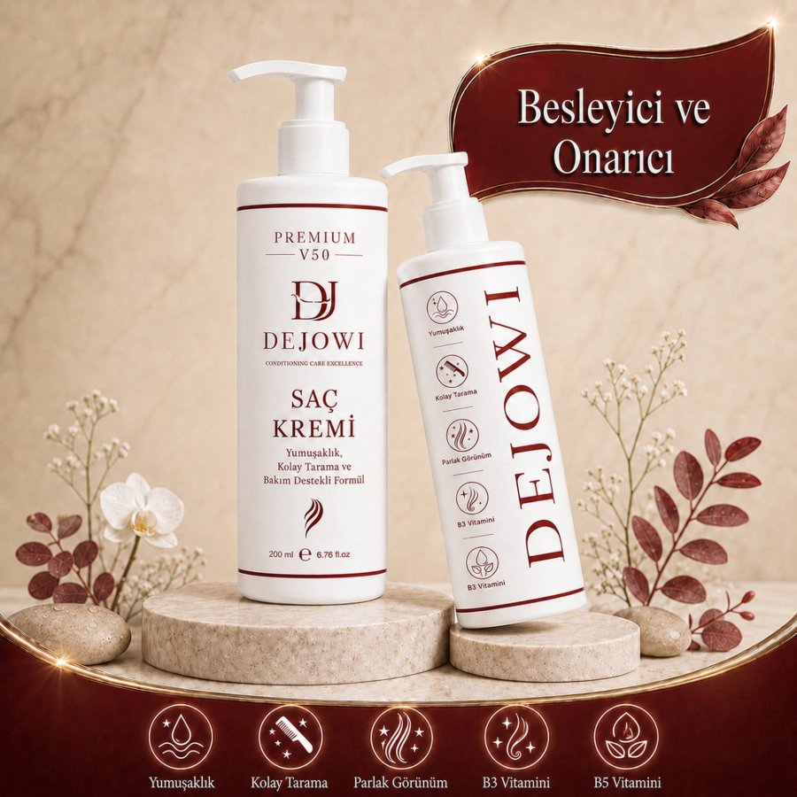 Dejowi V50 Premium Keratin ve Argan Yağlı Saç Bakım Kremi 200ml resmi