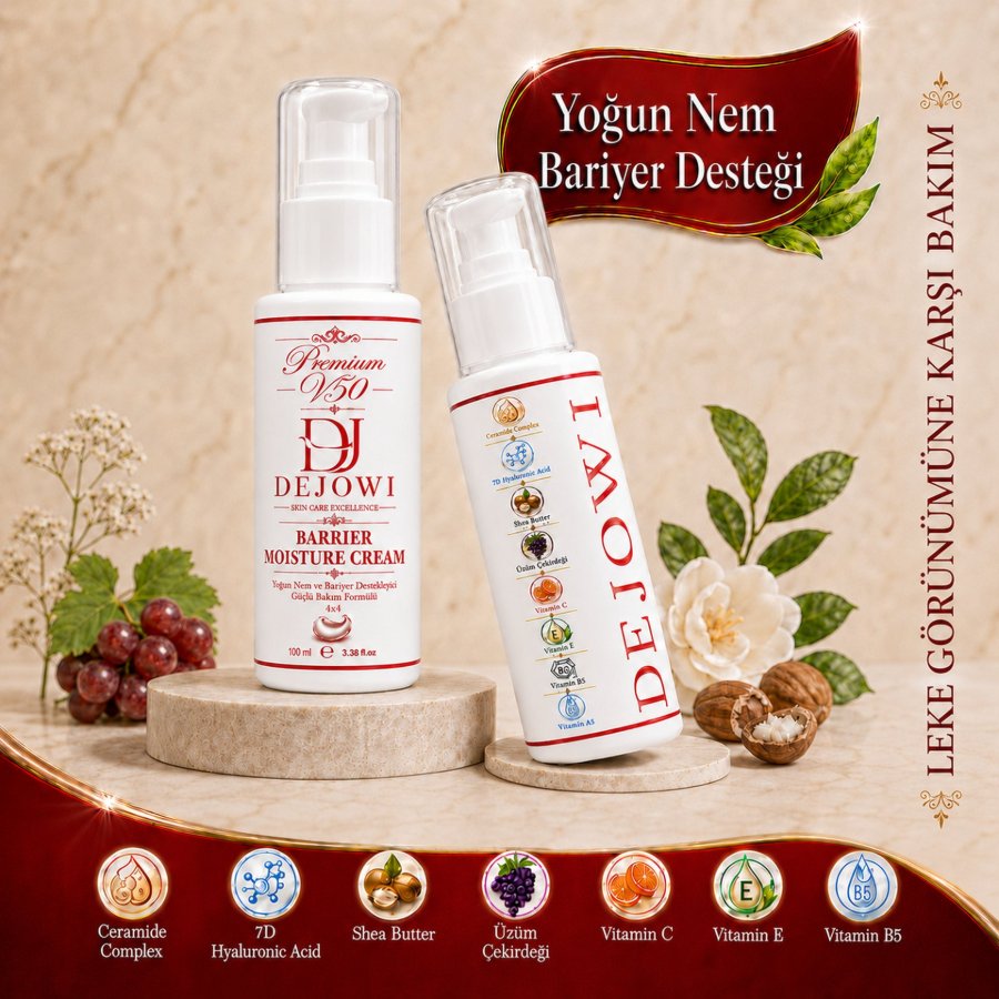Dejowi V50 Premium Yaşlanma Karşıtı Yoğun Nemlendirici ve Bariyer Destekleyici Yüz Kremi 100 ml resmi
